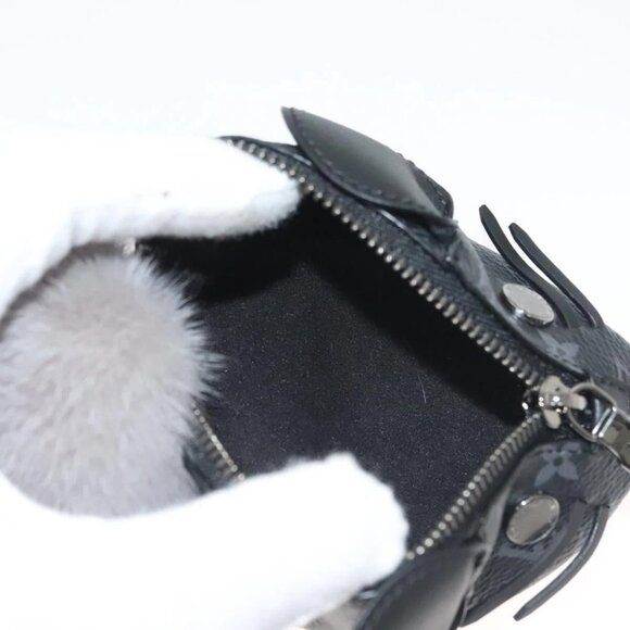 LOUIS VUITTON Monogram Eclipse LV Chinchilla Coin Purse M00962 LV Auth 133207 - Picture 10 of 16